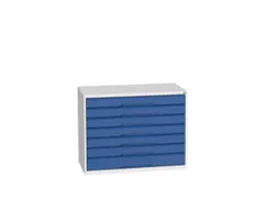 ladekast HxBxD 800x1050x550mm 7laden romp RAL7035 front RAL5010