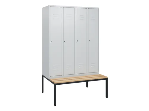 locker met bank,HxBxD 1950x1200x815mm,4vak,vak B 300mm,cil.-slot