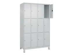 lockerkast,HxBxD 1950x1200x500mm,4x3vakken,vak B 300mm,cil.-slot