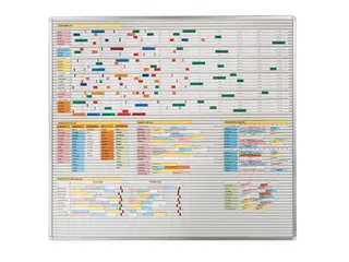 planningsbord,HxB 580x1000mm,bord RAL7035,m. raster,31rails - 3