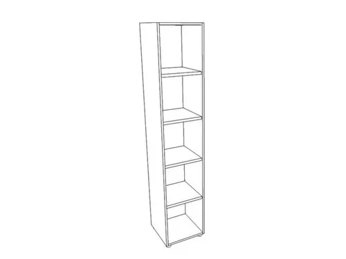 kantoorstelling HxBxD 2140x430x450mm 5 OH 4xhouten vloer aluminium