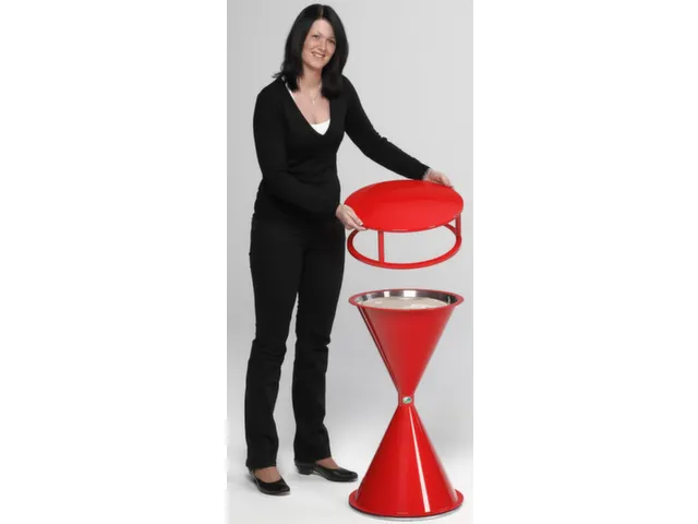 Cendrier Sur Pied Hxd 900X445Mm Toit Socle Rond Grille Ramasse-Mégots