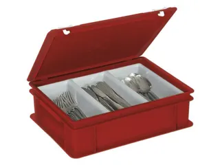 Euronormkoffer Indeling Bestek Pe Scharnierdeksel 130x400x300mm Rood - 1