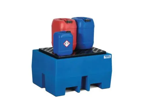 PE-opvangbak,v. 1x200l vat/kleinemballage,opvangvol. 240l