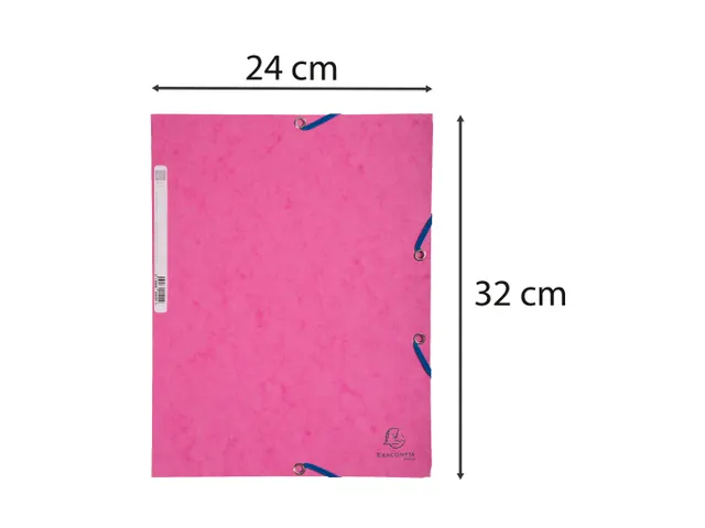 Elastomap 3 kleppen glanskarton 400g/m2 A4 Roze