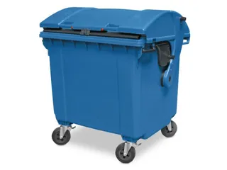 Vuilcontainers,1100l,romp HDPE blauw,HxBxD 1460x1370x1210mm - 2