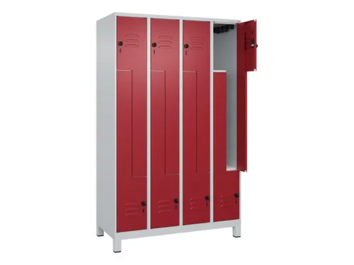 Z-garderobekast,HxBxD 1950x1200x500mm,vak B 150/300mm,draaigrendel