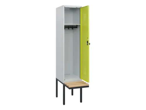 locker met bank,HxBxD 1950x400x815mm,1vak,vak B 400mm,draaigrendel