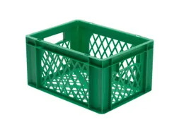 Euronorm-stapelbak 19l 210x400x300mm Wanden/bodem Opengewerkt Groen