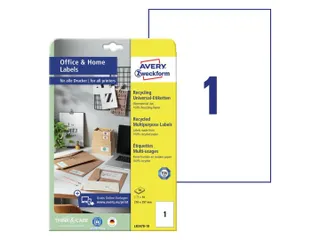 Etiket Avery Zweckform LR3478-10 210x297mm recycled Wit 10 stuks - 1