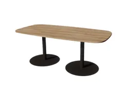 Linesto vergadertafel 200x100 deens ovaal honey castello 25mm zwart