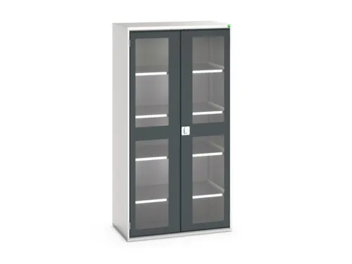 vitrinekast 2000x1050x550mm 4xStalen bodem romp RAL7035 front RAL7016