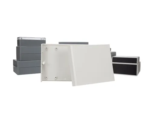 Brandvertragende Behuizing - Lichtgrijs Met Zwarte Eindpanelen 140 x 1