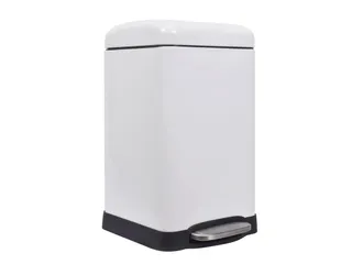 Pedaalemmer 20 Liter Vierkant Metaal Mat Wit - 1