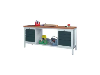 werkbank,HxBxD 900x2000x700mm,onderstel/romp RAL7035,front RAL7016 - 2