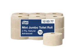 Toiletpapier Tork T2 Advanced jumbo klein 2-laags 170m naturel 120377