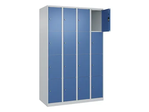 lockerkast,HxBxD 1850x1200x500mm,4x4vakken,vak B 300mm,cil.-slot