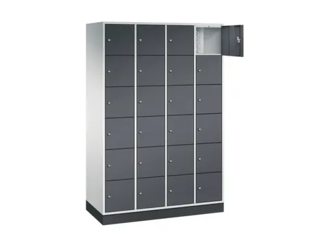 lockerkast,RAL 7035/RAL 7021,HxBxD 1950x1220x500mm,4x6vakken,cil.-slot