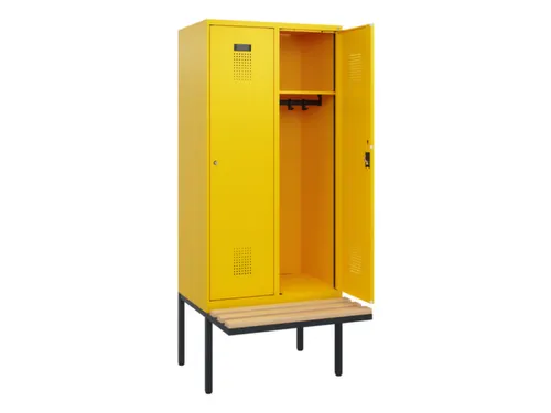 locker met bank,HxBxD 1950x800x815mm,2vak,vak B 400mm,cilinderslot