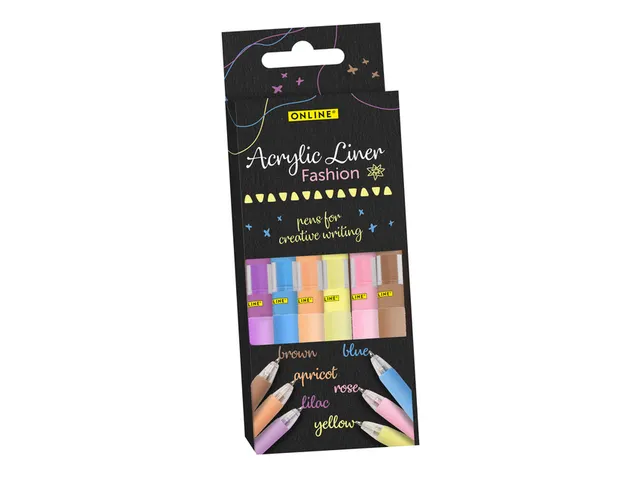 Acrylliner Online fashion assorti 6 stuks