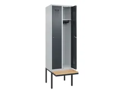 locker met bank,HxBxD 2120x600x815mm,2vak,vak B 300mm,cilinderslot