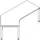 In hoogte verstelbaar hoekbureau 680-820x2170x1130mm eiken-mocca wit