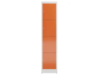 Lockerkast 1800x415x500mm 1x4 vakken cilinderslot, sokkel, RAL3000 - 2
