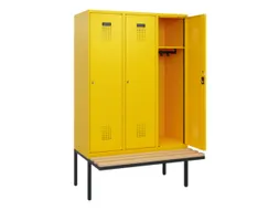 locker met bank,HxBxD 1950x1200x815mm,3vak,vak B 400mm,cilinderslot