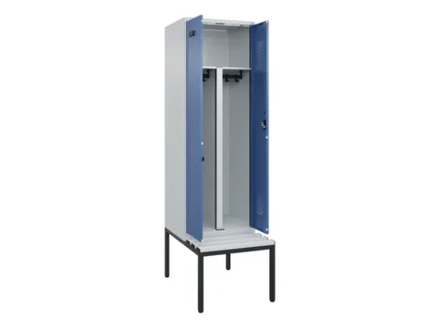 PBM-locker met bank,HxBxD 2120x600x815mm,2vak,vak B 300mm
