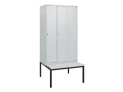 locker met bank,HxBxD 1950x900x815mm,3vak,vak B 300mm,cil.-slot