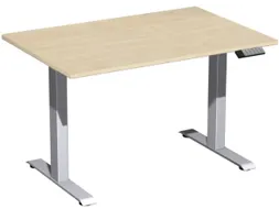 Elektrisch ihv bureau,HxBxD 630-1280x1200x800mm,blad esdoorn