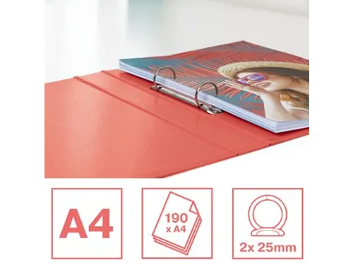 Colour'Breeze ringmap 2rings PP A4 harde kaft koraal