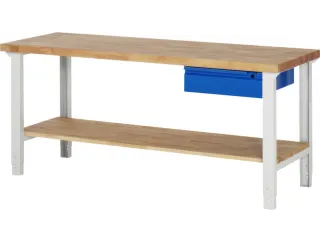 werkbank,RAL 7035/RAL 5010,HxBxD 790-1140x2000x700mm,beukblad - 2