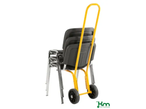 Stoelensteekwagen,Draagverm. 75Kg,Zwart,Massief Rubber-Banden