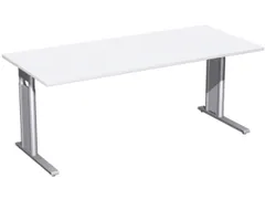 In hoogte verstelbaar bureau,HxBxD 680-820x1800x800mm,blad wit