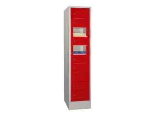 Vakken-/sorteerkast 1850x400x500 1x10 Vakken Ral7035 Front Ral3000 - 1
