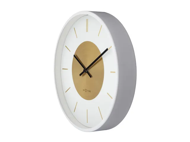 Wandklok NeXtime Retro II 25cm wit/goud metaal