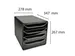 Module de classement Big Box 4 tiroirs Glossy - Noir brillant