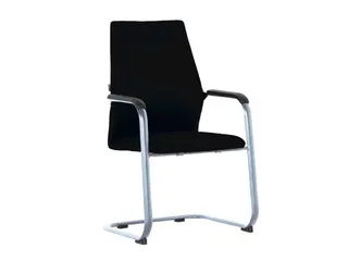 Conferentiestoel Serie 125 sledestoel frame Chroom stof zwart - 2