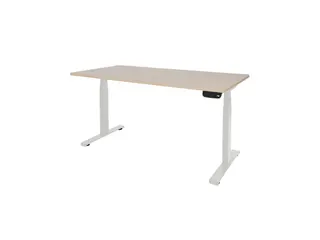 Dextro Plus Zit-sta Bureau Elektrisch 160x80 Lindberg Eiken 25mm Wit - 1