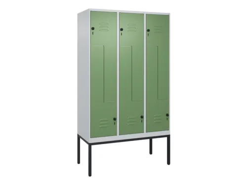 Z-garderobekast,HxBxD 2120x1200x500mm,vak B 200/400mm,draaigrendel