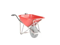 aluminium kruiwagen,90l,HxBxD 870x625x1430mm,HDPE-bak,rood,aluminium