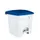 Contitop,afvalbak met pedaal 30L wit/blauw/VE:3