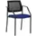 Stapelstoel,4Voeten Zwart,M. Armleuningen,Zitting Stof Middenblauw