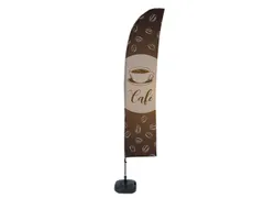 Beachflag 430cm complete set "Café" Bruin