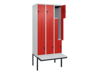 Z-garderobekast,HxBxD 2120x900x815mm,6vak,vak B 300mm,draaigrendel - 2
