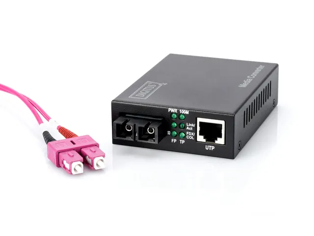 Fast Ethernet-mediaconverter, RJ45 / SC