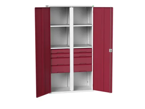 universele kast,HxBxD 2000x1050x550mm,4xStalen bodem,8lade(n)