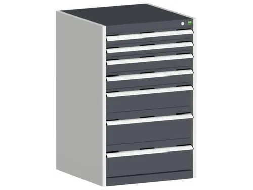 ladekast HxBxD 1000x650x525mm 7laden romp RAL7035 front RAL7016