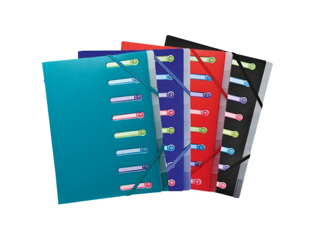 Trieur polypropylène 3 rabats 8 compartiments OPAK - Couleurs assorti